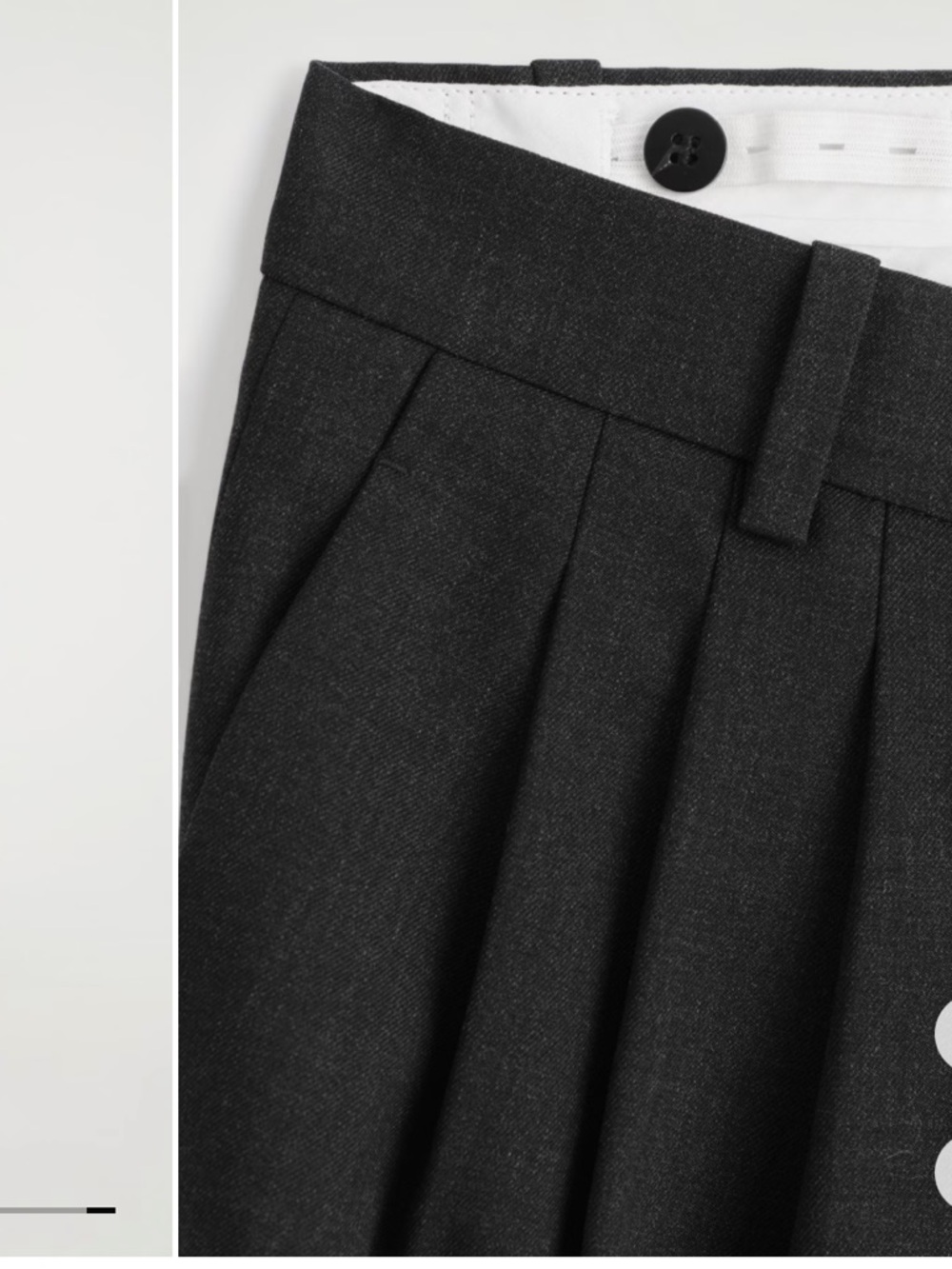 COS PLEATED BARREL-LEG WOOL PANTS
In Charcoal - Picture 2 of 7